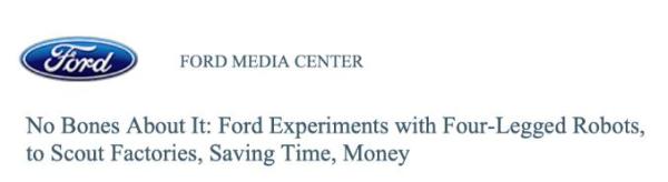 攻城狮职位危险：波士顿动力机器狗去福特当工程师了！
