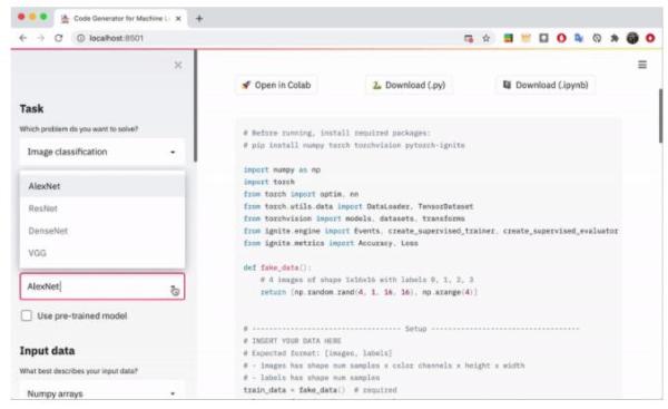 机器学习也能套模版：在线选择模型和参数，一键生成demo