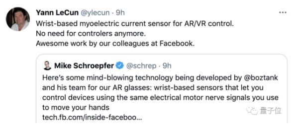 袖口里的“超能力”：Facebook腕带式AR传感器，可隔空打字、操控界面，LeCun点赞