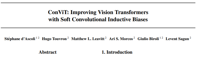 Facebook提出融合CNNTransformer优势的灵活使用归纳偏置的ConViT