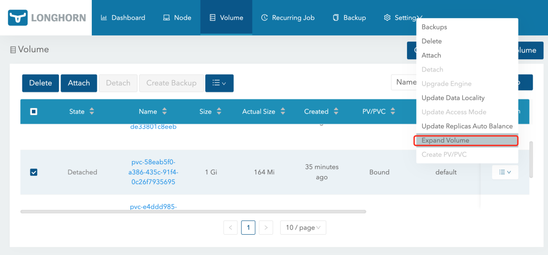 通过 Kubernetes CSI 实现 Longhorn 卷快照备份、恢复、克隆与扩容功能