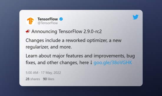 TensorFlow 2.9上线：oneDNN改进实现CPU性能优化，WSL2开箱即用